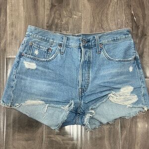 Levi's Blue Distressed Jean Shorts size 29